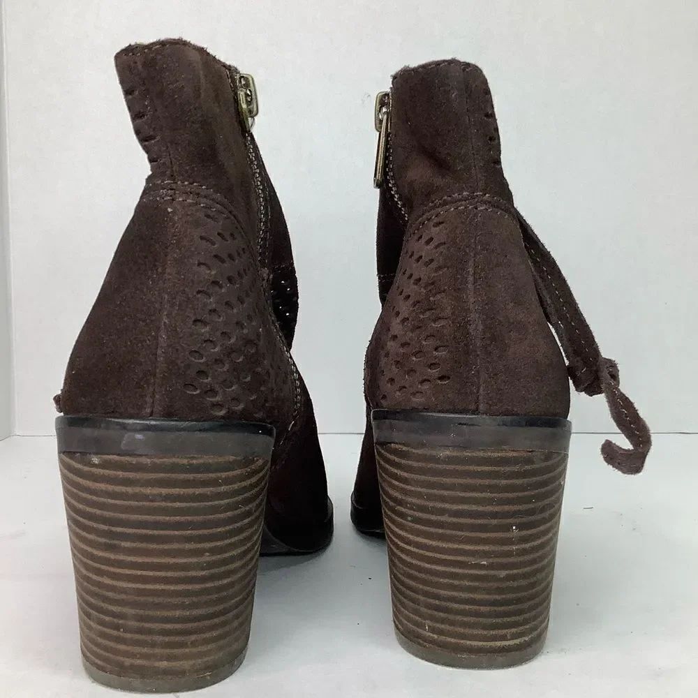 Lucky Brand Chelsey Brown Suede Pointy Toe Ankle Women’s Booties Sz 6 - Picture 3 of 9